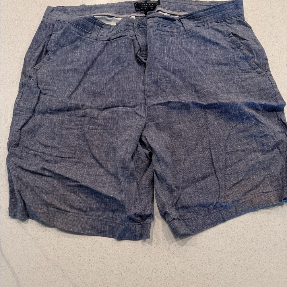 21men Men's Blue Flat Front Shorts